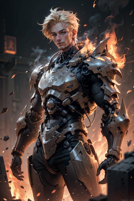 01227-1552432345-Unreal Engine,physically-based rendering,cinematic shot,best quality, masterpiece, realistic,1boy, beautiful ,black armour,mecha.png